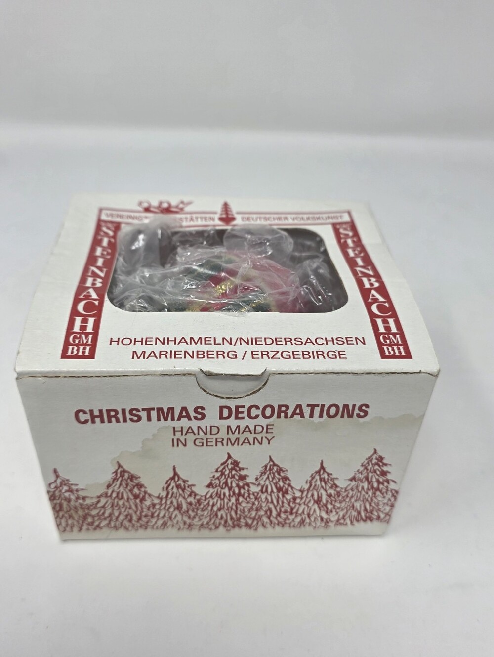 Vintage Steinbach Präsent Glass Ball Ornament Edinburgh Scotland Red Plaid NIB